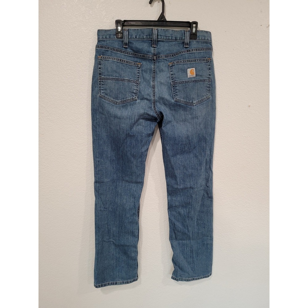 Carhartt Mens Relaxed Fit Rugged Flex 5 Pocket Jean 33x32 Blue Denim #11 - Picture 3 of 7